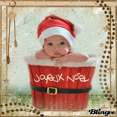 Bébé dans un seau "Joyeux Noël"