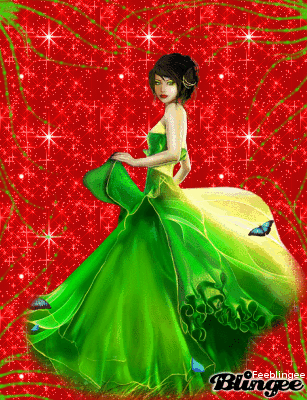 Belle princesse et sa superbe robe verte